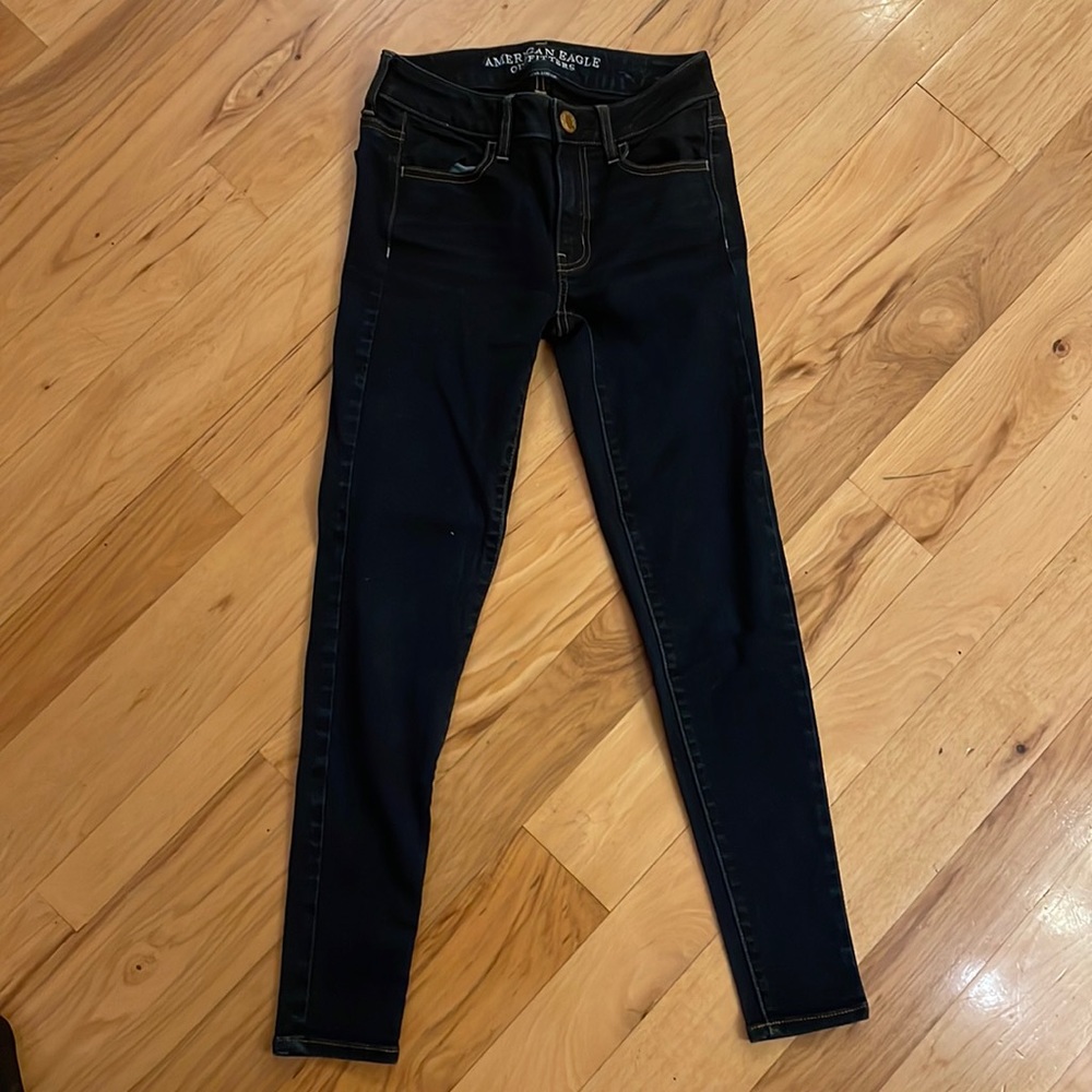 American Eagle Dark Blue Jeggings 2 Short